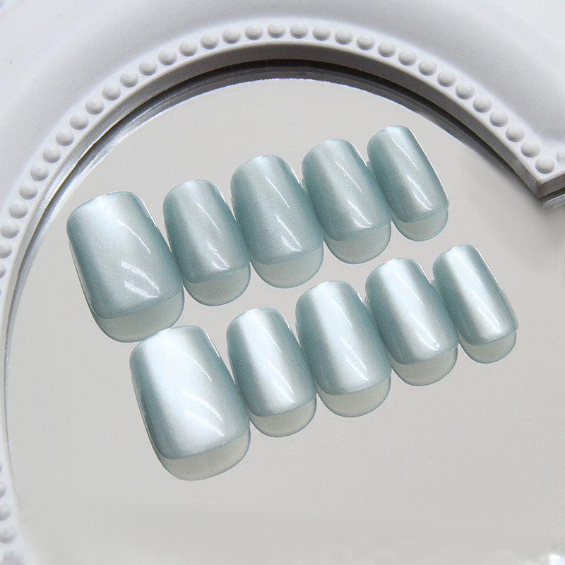 Nail 200 - Emerald Green Cat's Eye Press-On Nails (24Pcs) - Free Nail Kit Included
