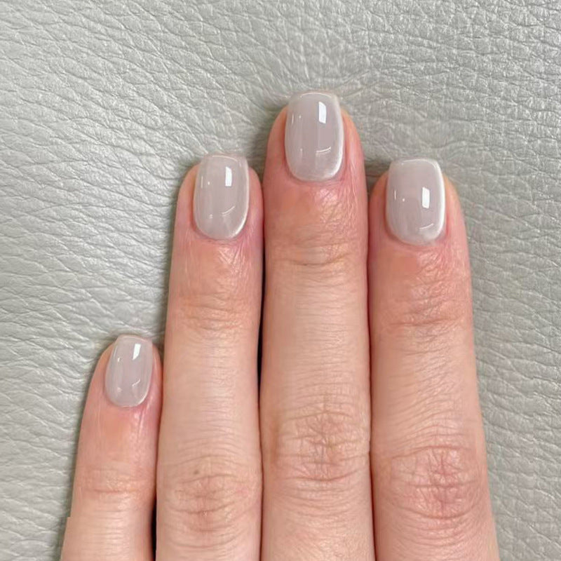Nail 201 - Misty White Cat's Eye Press-On Nails (24Pcs) - Free Nail Kit Included