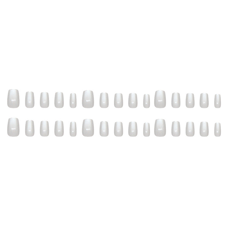 Nail 201 - Misty White Cat's Eye Press-On Nails (24Pcs) - Free Nail Kit Included
