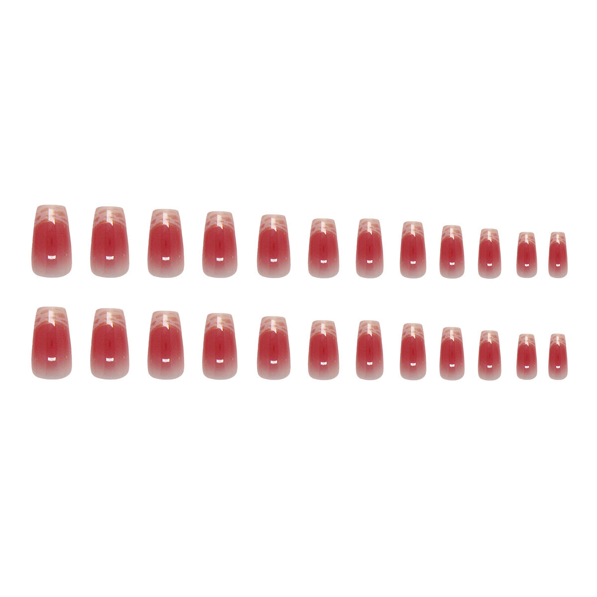 Nail 202 - Fine Glitter Weaving French Press-On Nails (24Pcs) - Free Nail Kit Included