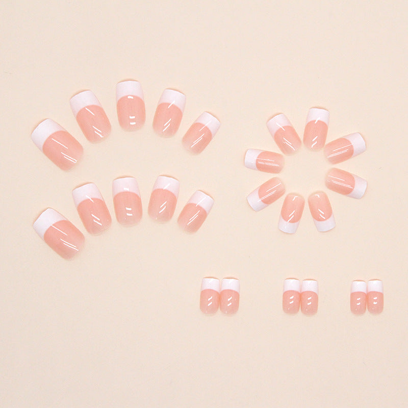 Nail 221 - Classic French Tip (24Pcs) - Free Nail Kit Included