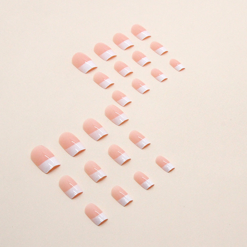 Nail 221 - Classic French Tip (24Pcs) - Free Nail Kit Included