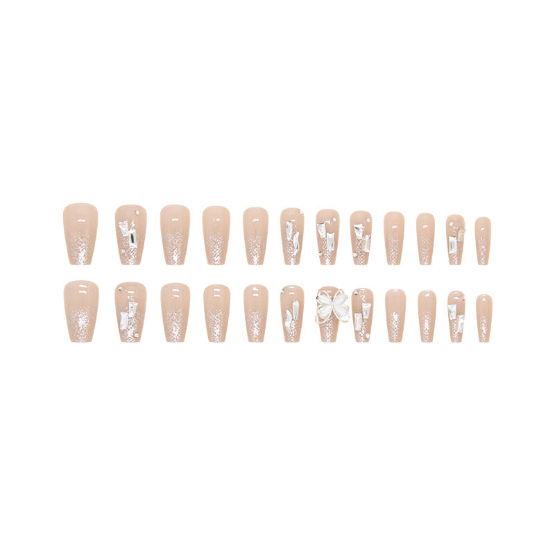 Nail 223 - Crystal Chrome Rotating Butterfly (24Pcs) - Free Nail Kit Included