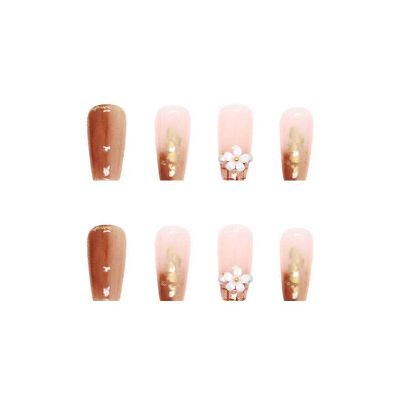 Nail 225 - Luxe Gradient Floral Press-On Nails (24Pcs) - Free Nail Kit Included