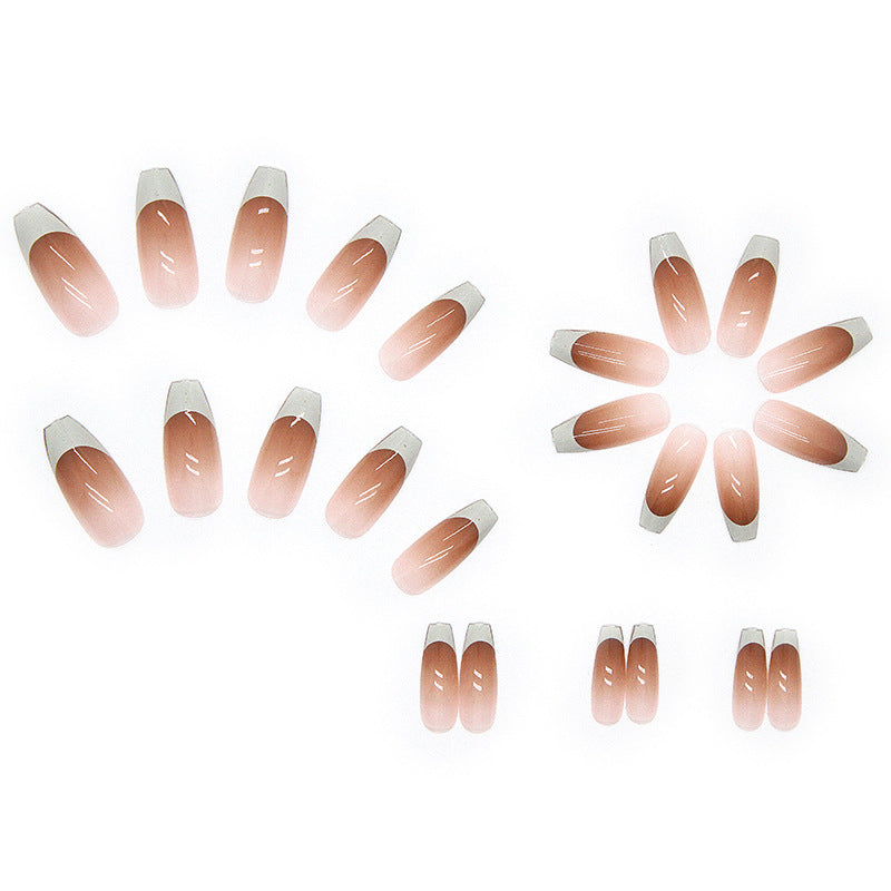 Nail 226 - Soft Nude French Tip Press-On Nails (24Pcs) - Free Nail Kit Included