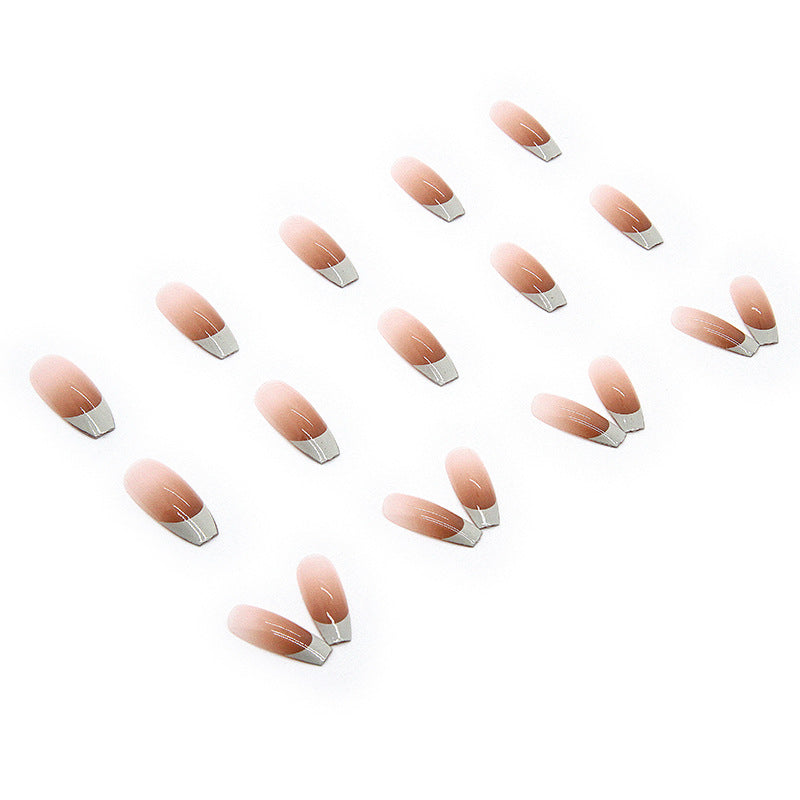 Nail 226 - Soft Nude French Tip Press-On Nails (24Pcs) - Free Nail Kit Included