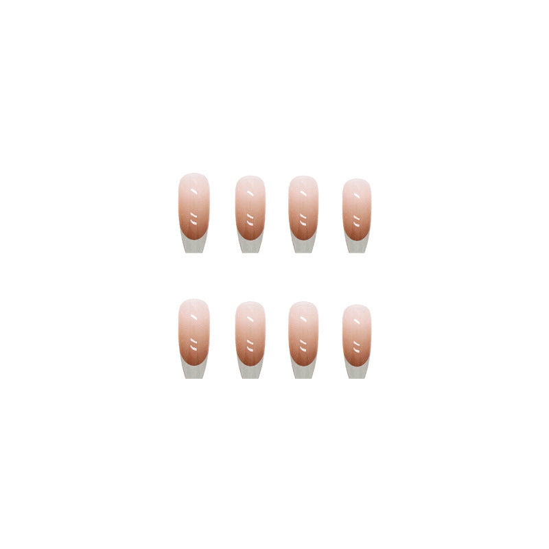 Nail 226 - Soft Nude French Tip Press-On Nails (24Pcs) - Free Nail Kit Included