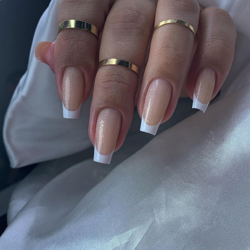 Nail 227 - Nude Sparkle Nude Sparkle (24Pcs) - Free Nail Kit Included