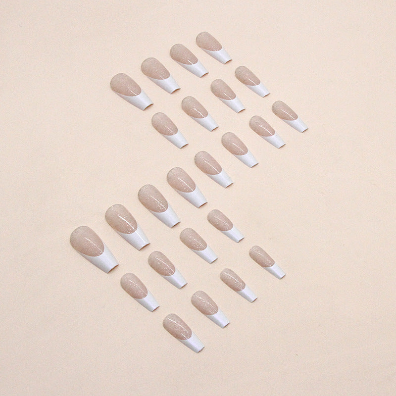 Nail 227 - Nude Sparkle Nude Sparkle (24Pcs) - Free Nail Kit Included