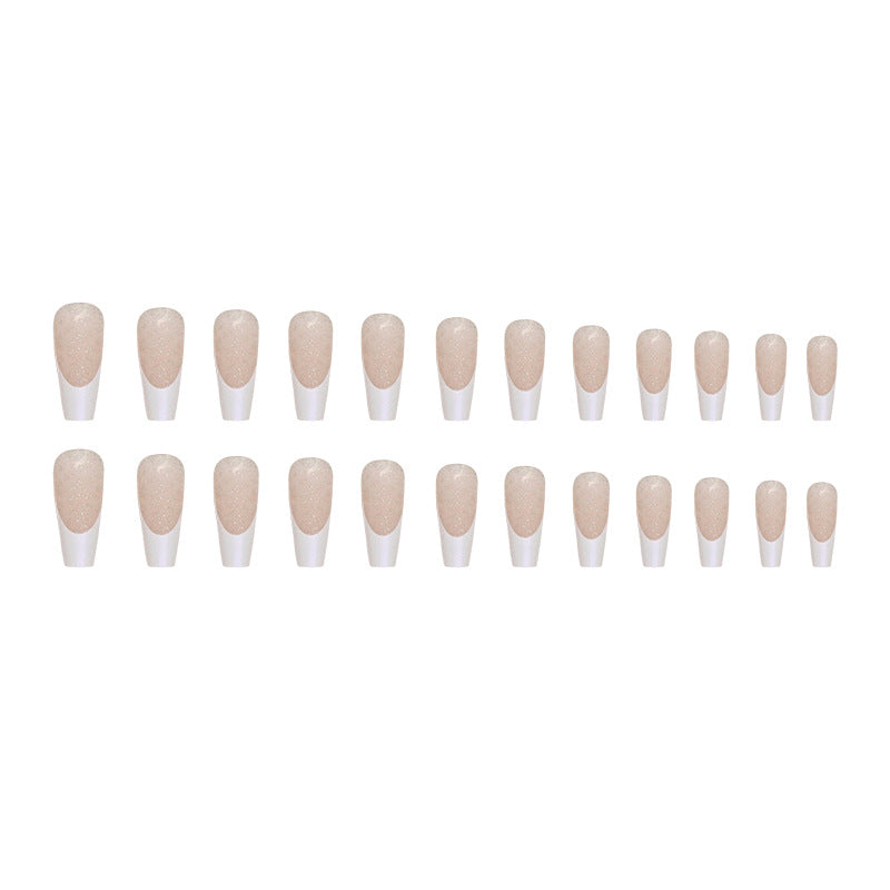 Nail 227 - Nude Sparkle Nude Sparkle (24Pcs) - Free Nail Kit Included