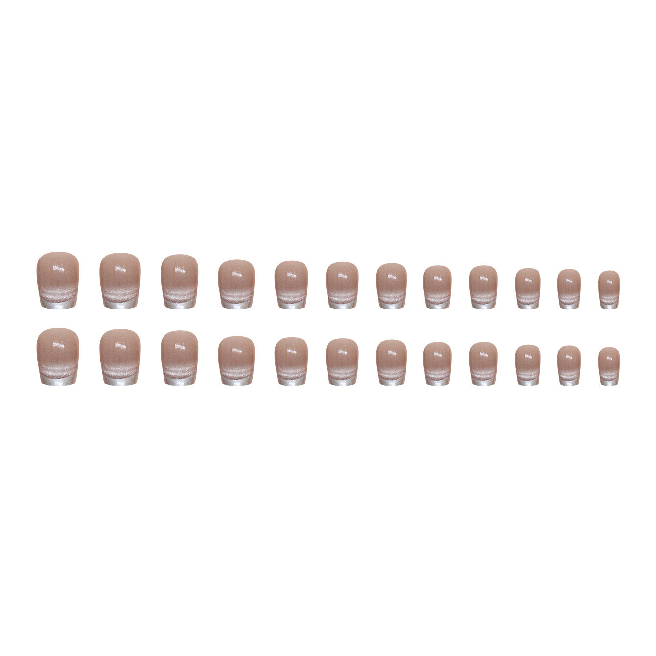 Nail 228 - Crystal Cat's Eye Press-On Nails (24Pcs) - Free Nail Kit Included