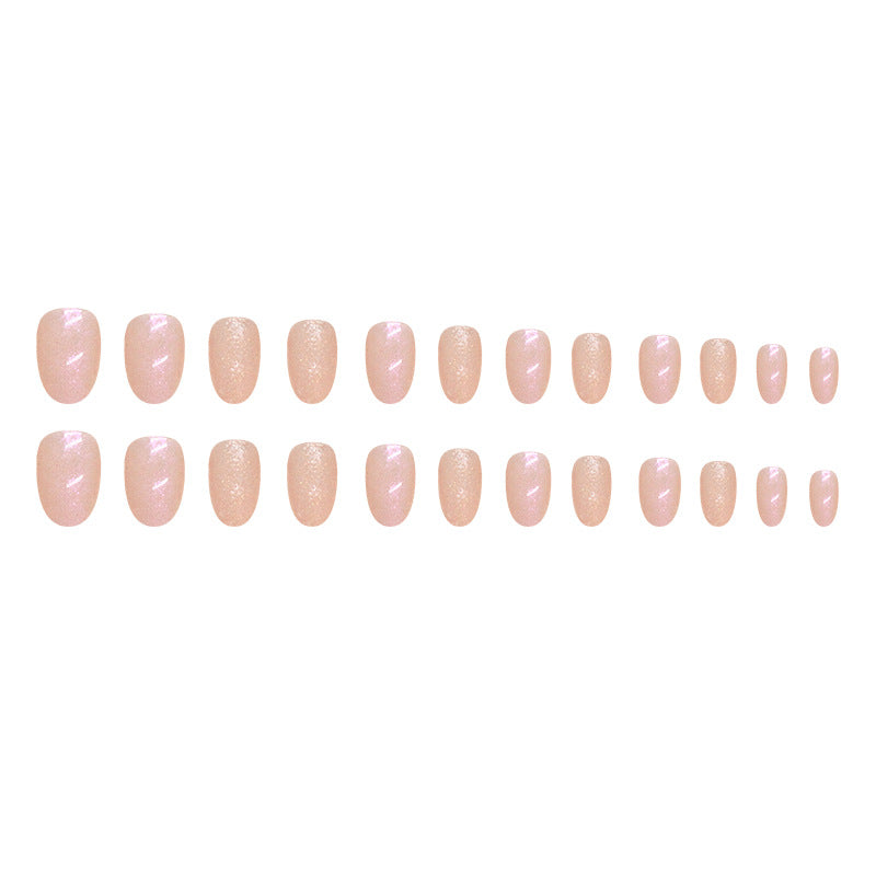 Nail 236 - Gentle Glitter Oval (24Pcs) - Free Nail Kit Included