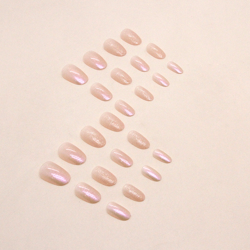 Nail 236 - Gentle Glitter Oval (24Pcs) - Free Nail Kit Included