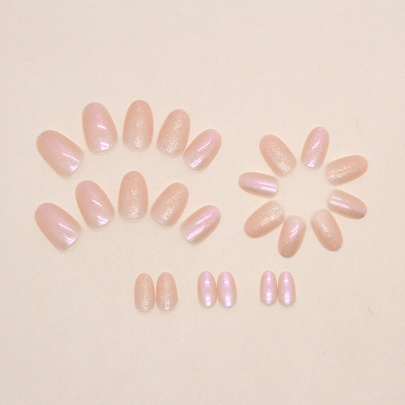 Nail 236 - Gentle Glitter Oval (24Pcs) - Free Nail Kit Included