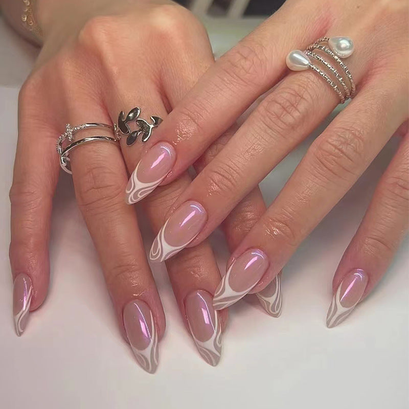 Nail 238 - French Aurora Press-On Nails (24Pcs) - Free Nail Kit Included