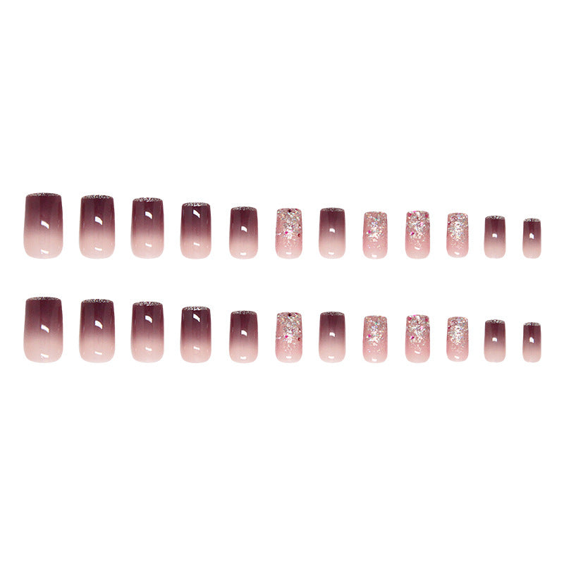 NG240 - Elegant Purple Gradient Press-On Nails (24 Pcs) - Free Nail Kit Included