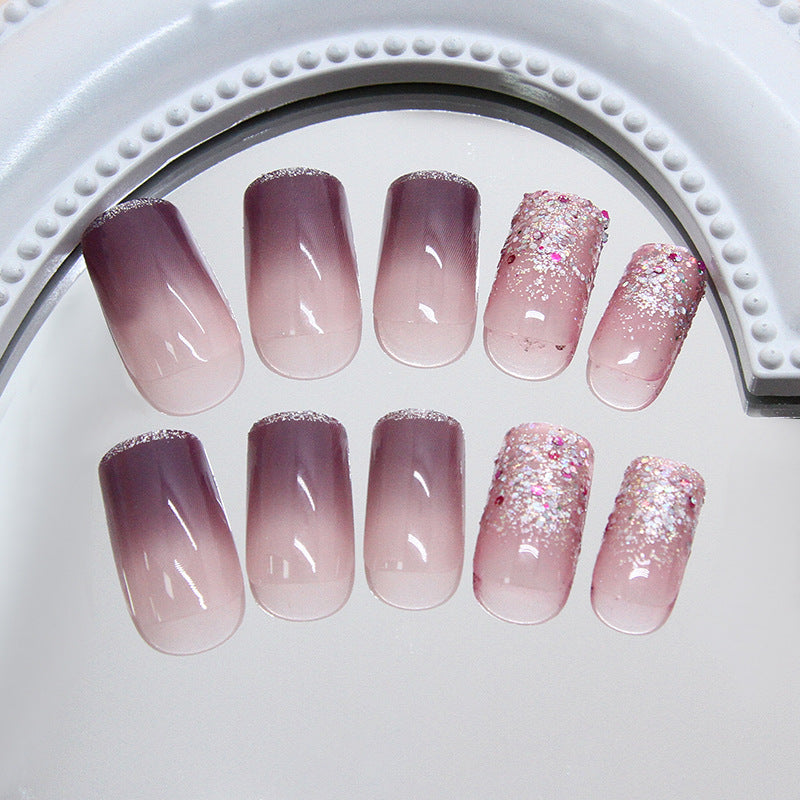 NG240 - Elegant Purple Gradient Press-On Nails (24 Pcs) - Free Nail Kit Included