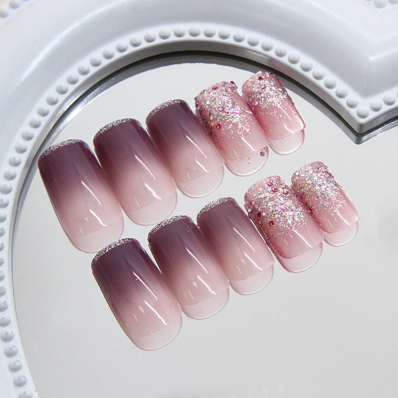 NG240 - Elegant Purple Gradient Press-On Nails (24 Pcs) - Free Nail Kit Included