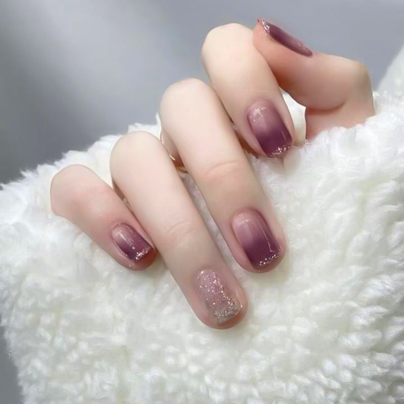 NG240 - Elegant Purple Gradient Press-On Nails (24 Pcs) - Free Nail Kit Included