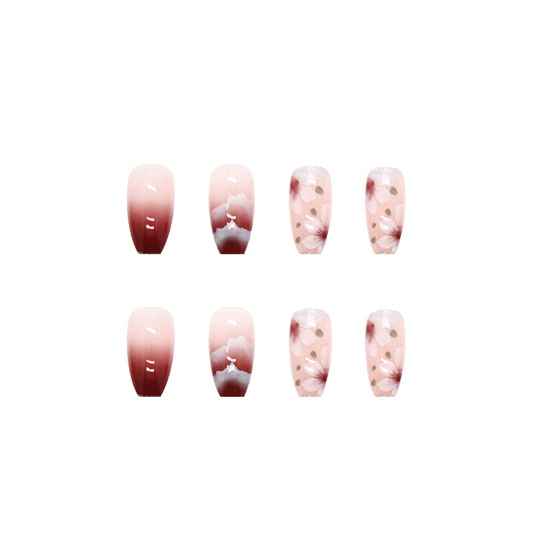 Nail 242 - Blooming Elegance (24Pcs) - Free Nail Kit Included