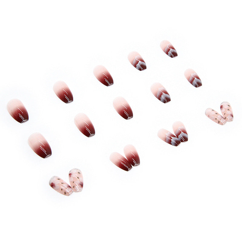 Nail 242 - Blooming Elegance (24Pcs) - Free Nail Kit Included