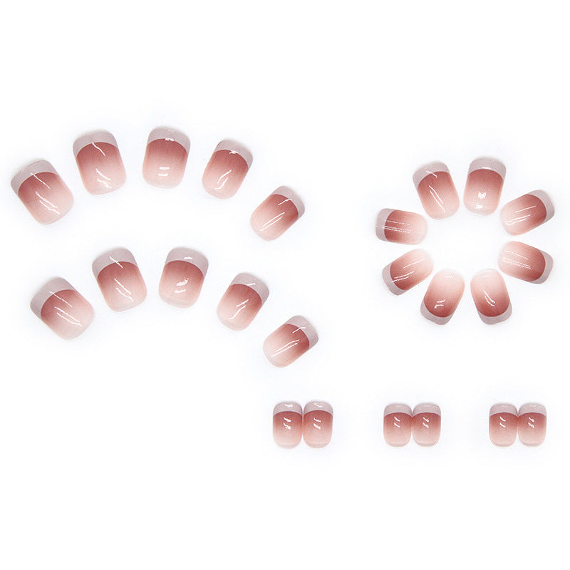 Nail 246 - Classic French Nude (24Pcs) - Free Nail Kit Included