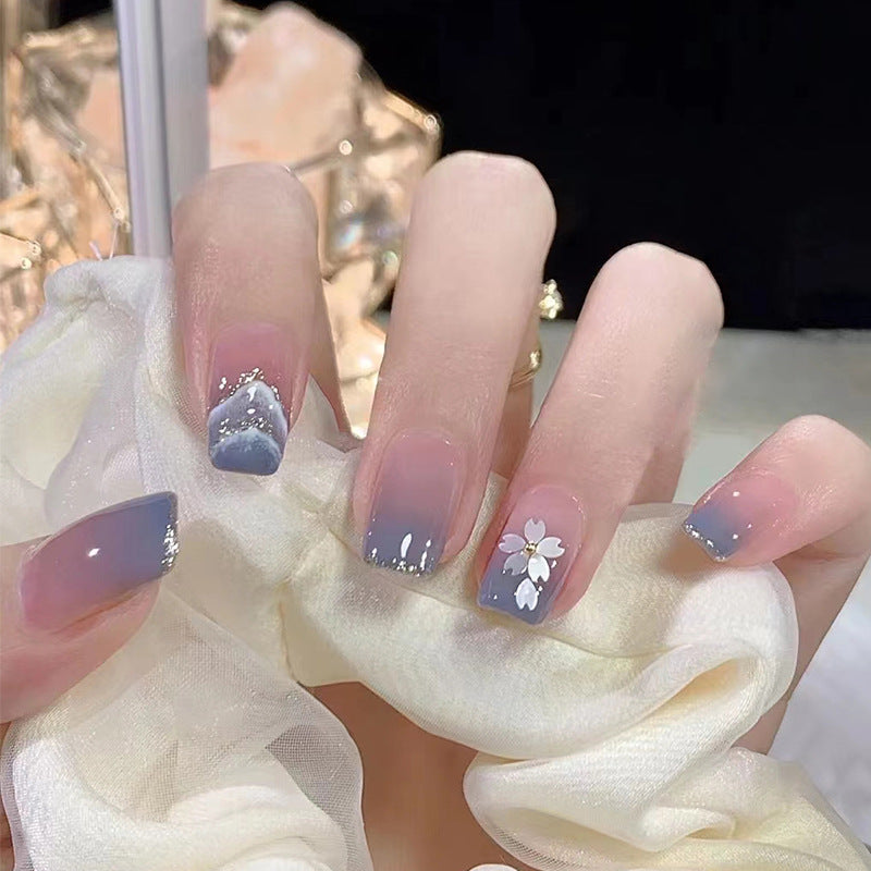 Nail 249 - Twilight Blossom (24Pcs) - Free Nail Kit Included