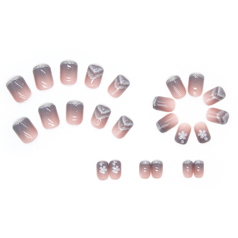 Nail 249 - Twilight Blossom (24Pcs) - Free Nail Kit Included
