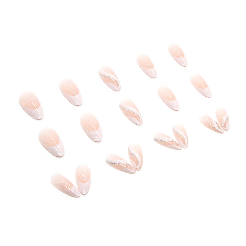 Nail 250 - Elegant White Curve (24Pcs) - Free Nail Kit Included