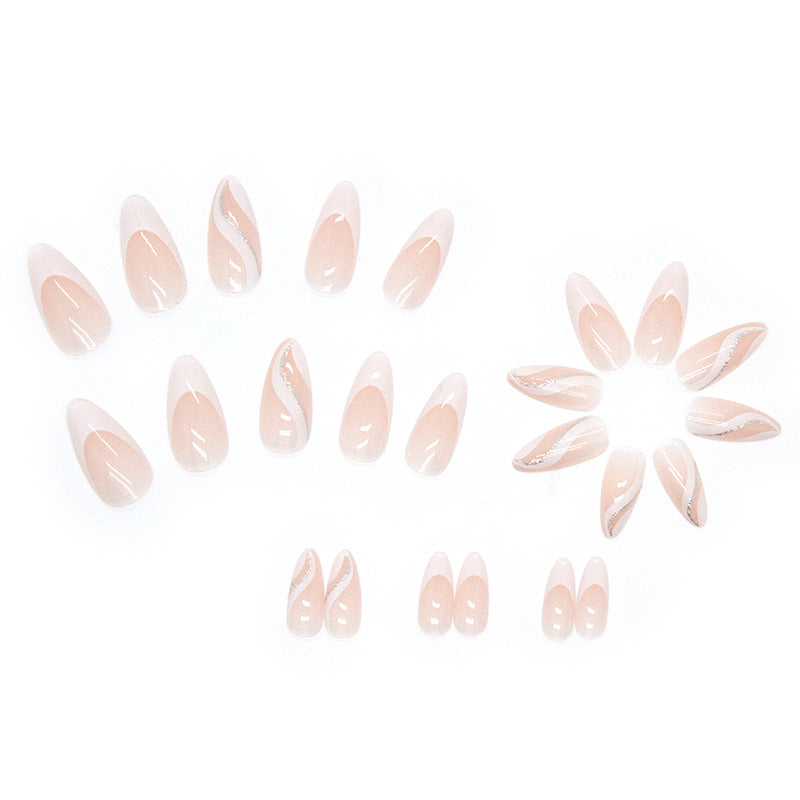 Nail 250 - Elegant White Curve (24Pcs) - Free Nail Kit Included