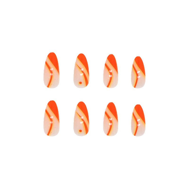 Nail 252 - Sunset Blaze (24Pcs) - Free Nail Kit Included