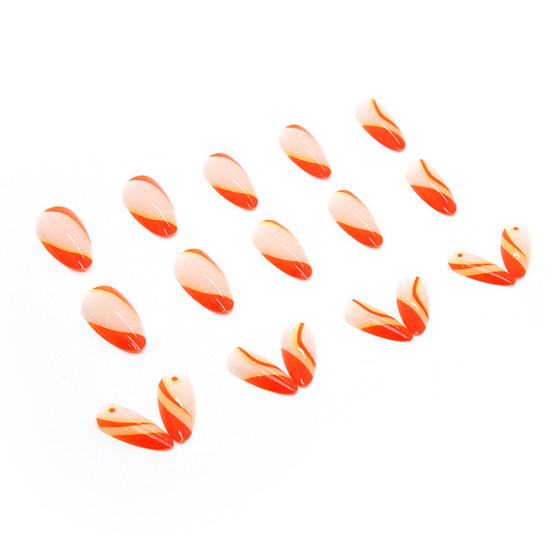 Nail 252 - Sunset Blaze (24Pcs) - Free Nail Kit Included