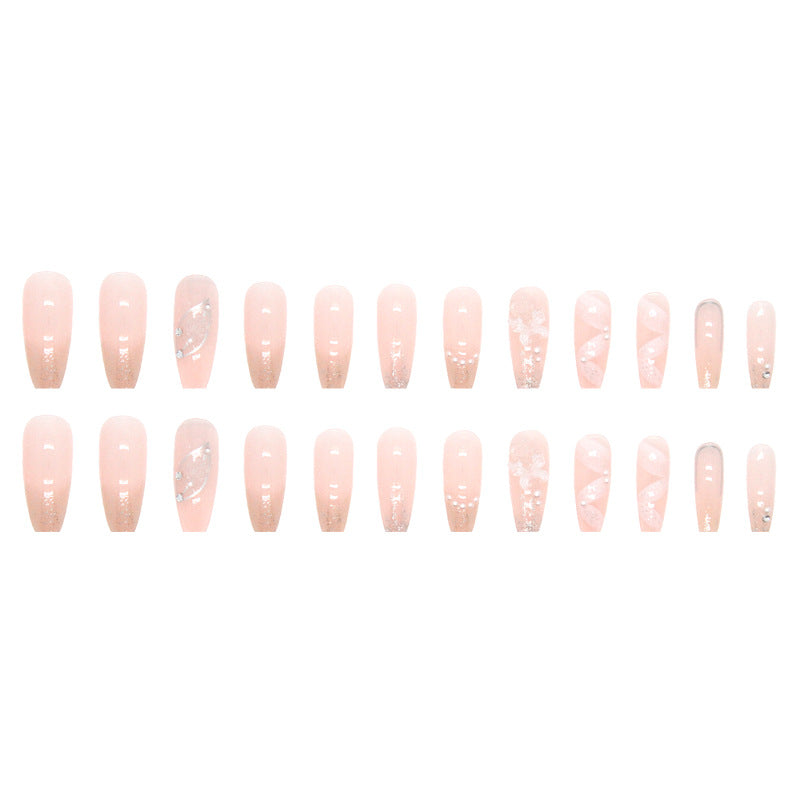 Nail 254 - Ethereal Blossom (24Pcs) - Free Nail Kit Included