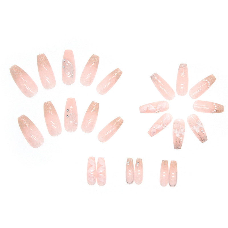 Nail 254 - Ethereal Blossom (24Pcs) - Free Nail Kit Included