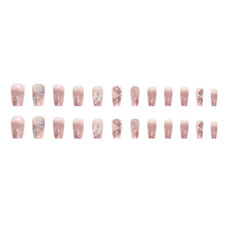 Nail 256 - Butterfly Whisper (24Pcs) - Free Nail Kit Included