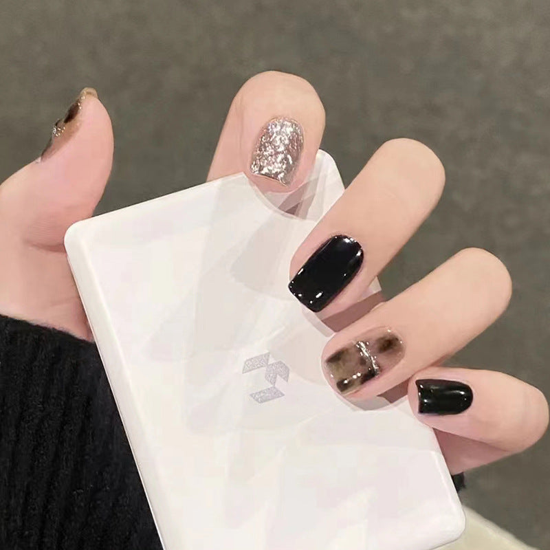 Nail 258 - Mystique Monochrome (24Pcs) - Free Nail Kit Included