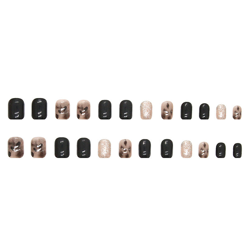 Nail 258 - Mystique Monochrome (24Pcs) - Free Nail Kit Included