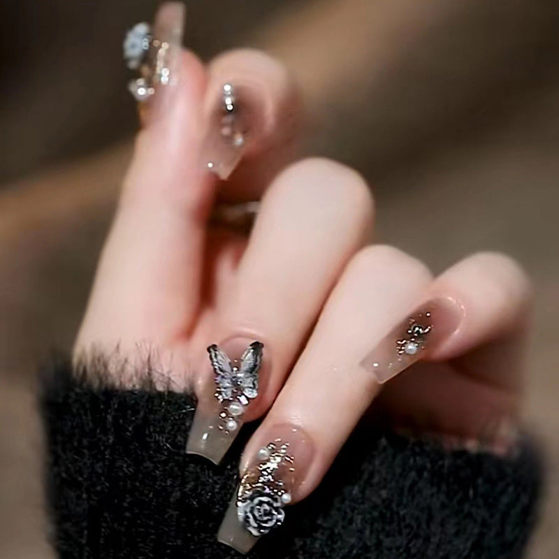 Nail 261 - Glamour Whisper (24Pcs) - Free Nail Kit Included