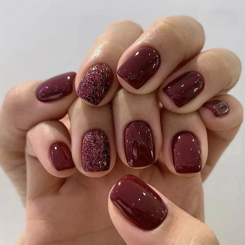 Nail 271 - Mystic Maroon (24Pcs) - Free Nail Kit Included