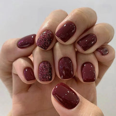 Nail 271 - Mystic Maroon (24Pcs) - Free Nail Kit Included
