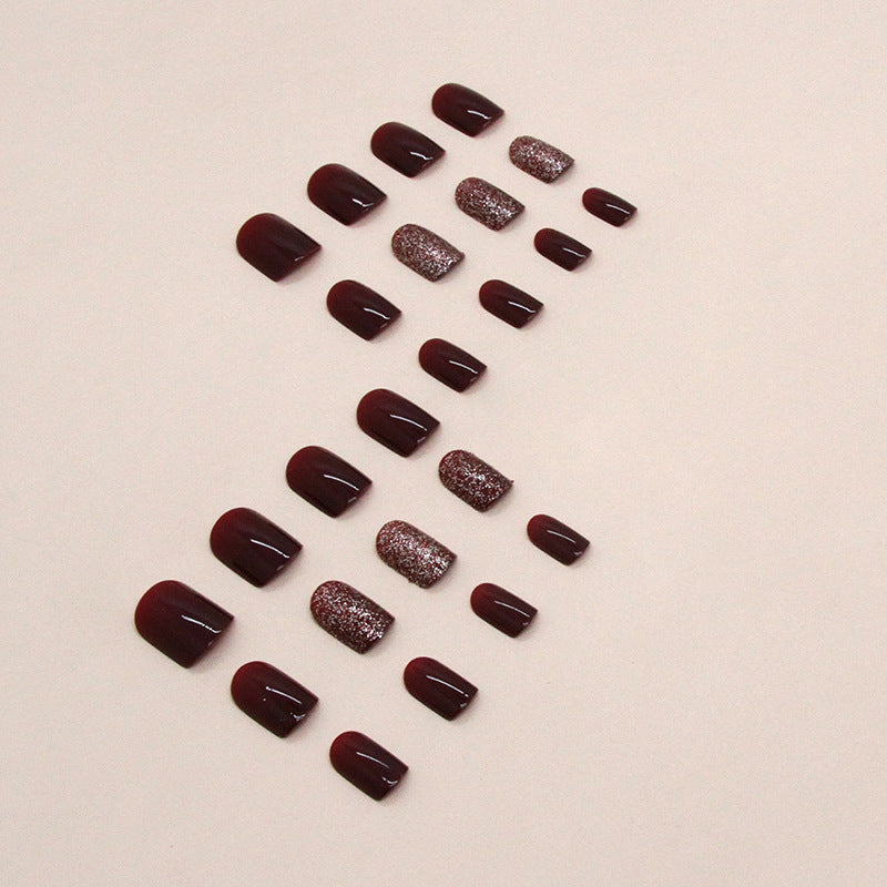 Nail 271 - Mystic Maroon (24Pcs) - Free Nail Kit Included