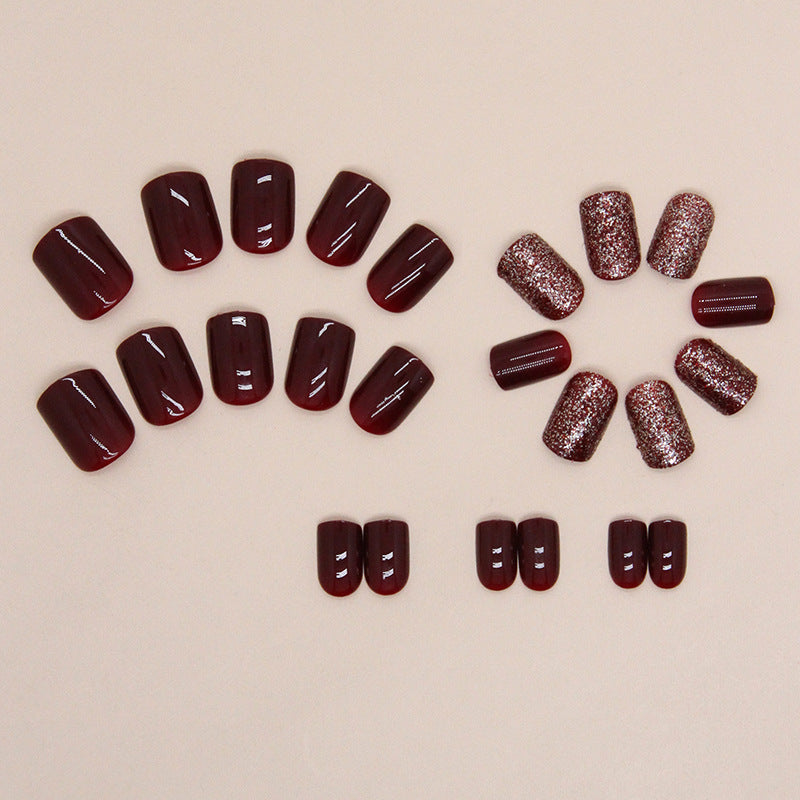 Nail 271 - Mystic Maroon (24Pcs) - Free Nail Kit Included