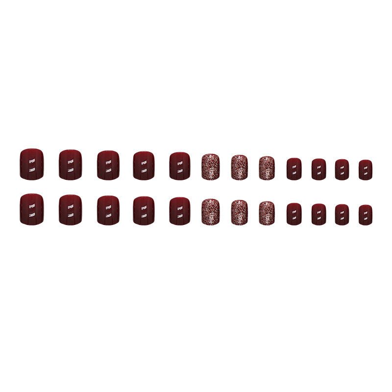 Nail 271 - Mystic Maroon (24Pcs) - Free Nail Kit Included