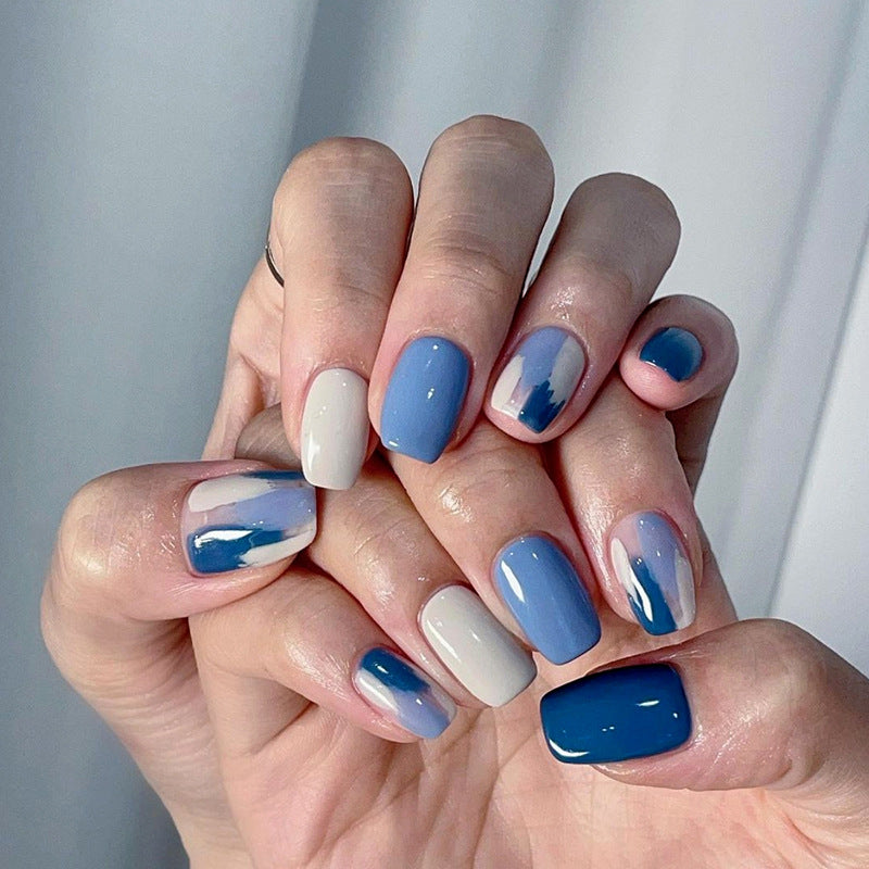 Nail 274 - Blue Skies Ahead (24Pcs) - Free Nail Kit Included