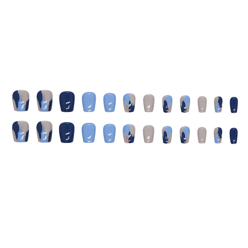 Nail 274 - Blue Skies Ahead (24Pcs) - Free Nail Kit Included