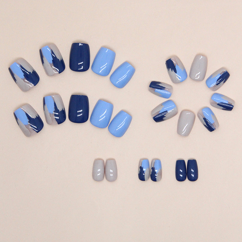 Nail 274 - Blue Skies Ahead (24Pcs) - Free Nail Kit Included