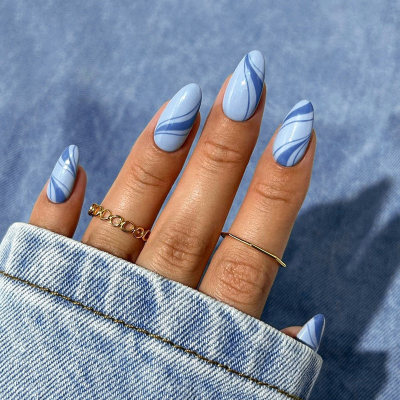 Nail 275 - Azure Wave (24Pcs) - Free Nail Kit Included