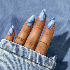 Nail 275 - Azure Wave (24Pcs) - Free Nail Kit Included