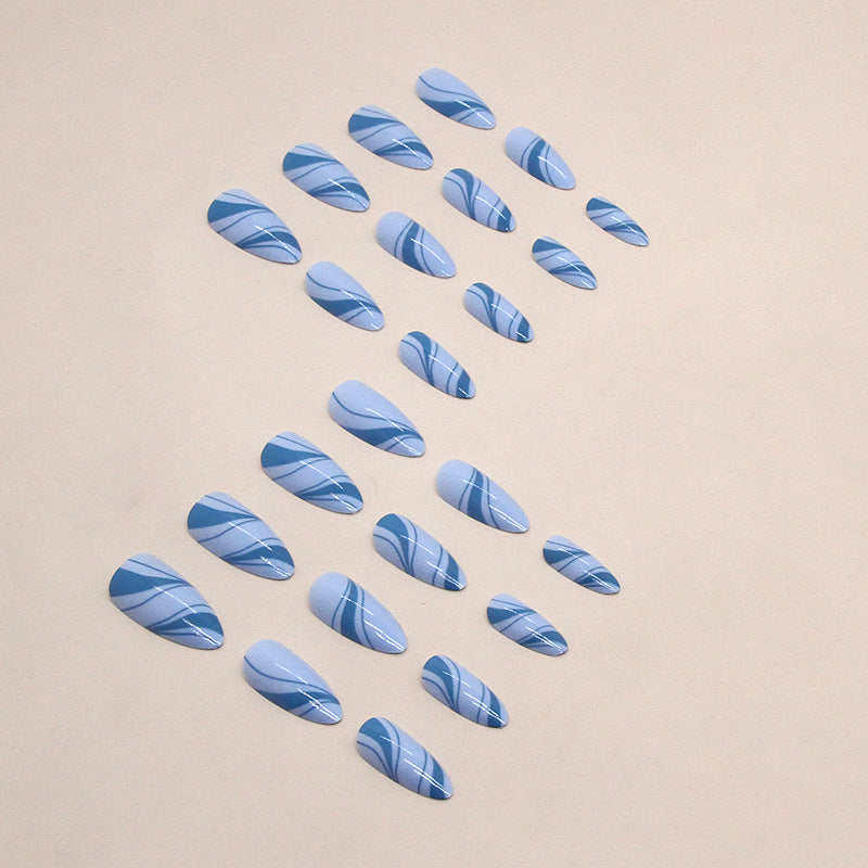 Nail 275 - Azure Wave (24Pcs) - Free Nail Kit Included