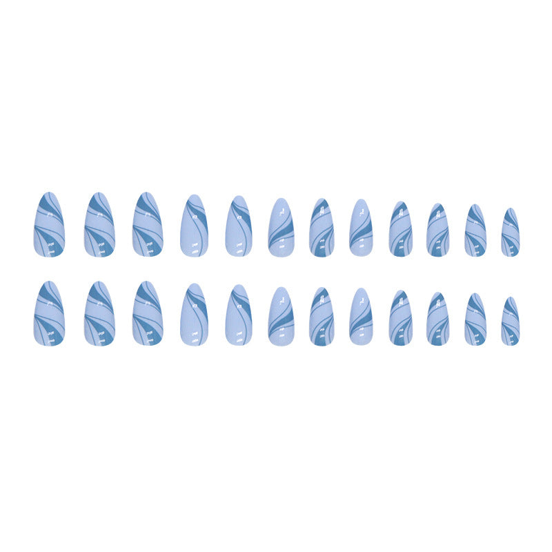 Nail 275 - Azure Wave (24Pcs) - Free Nail Kit Included